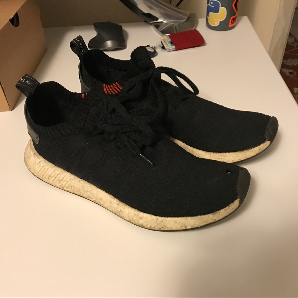 Adidas NMD R2 Black/Orange Size 11